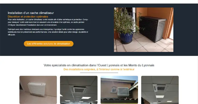 réalisation site internet pour une entreprise de climatisation