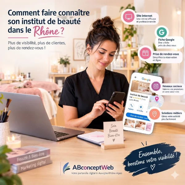 Visibilité digitale pour un institut de beauté dans le Rhône